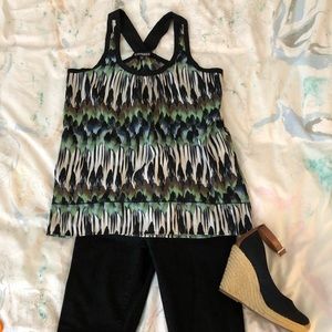 Express abstract print flowy tank